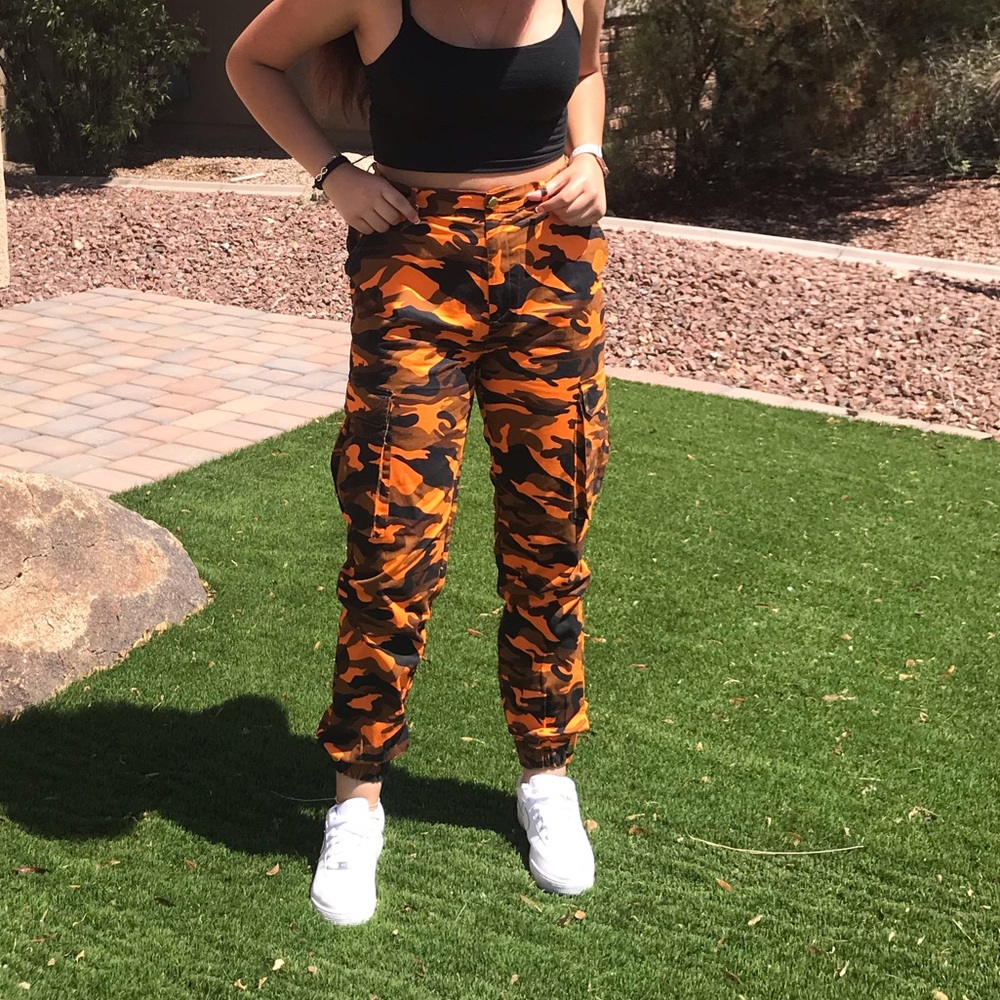 Orange camp pants